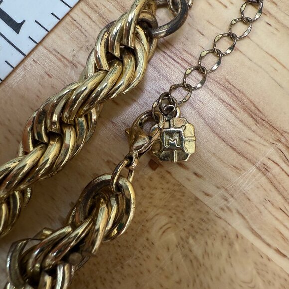 Monet Gold-Tone Chunky Rope Chain Necklace With Adjustable Clasp - Picture 8 of 12